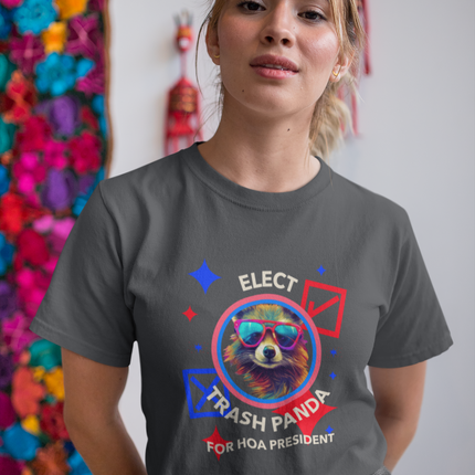 Trash Panda Hoa President Unisex T-shirt Tee, Funny Racoon Gift Shirt, Animal Lover Apparel Top, Cute Graphic Tee, Novelty Humor Shirt,