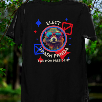 Trash Panda Hoa President Unisex T-shirt Tee, Funny Racoon Gift Shirt, Animal Lover Apparel Top, Cute Graphic Tee, Novelty Humor Shirt,