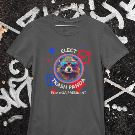Trash Panda Hoa President Unisex T-shirt Tee, Funny Racoon Gift Shirt, Animal Lover Apparel Top, Cute Graphic Tee, Novelty Humor Shirt,