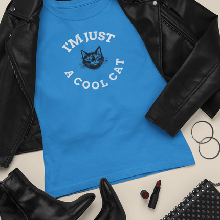 Cool Cat Women's Tee - Unisex Softstyle T-Shirt, Kitty Lover Graphic Shirt, Funny Cat Tee, Cute Cat Print Top, Cat Mom Gift
