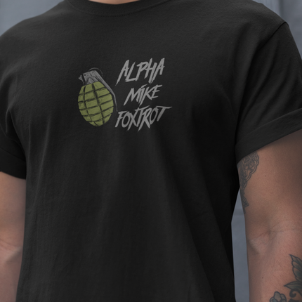 Men's Alpha Mike Foxtrot Military Tee, Military Graphic Tee, Alpha Mike Foxtrot Shirt, Military Alphabet Tee, Military Gift for Him