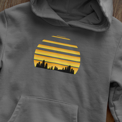 Sunset Camping Hoodie, Nature Lover Pullover, Outdoor Adventure Sweatshirt, Mountain Expedition Jumper, Wilderness Sunset Sweater