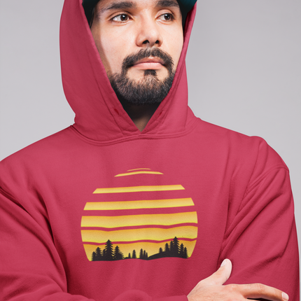Sunset Camping Hoodie, Nature Lover Pullover, Outdoor Adventure Sweatshirt, Mountain Expedition Jumper, Wilderness Sunset Sweater
