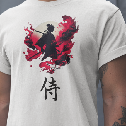 Samurai Spirit Graphic Unisex Tee, Martial Arts Warrior Shirt, Japanese Kanji Tshirt, Cool Samurai Tee, Vintage Samurai Apparel