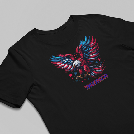 Merica Eagle Unisex T-shirt, American Patriot Tee, 4th of July Shirt, Independence Day Top, USA Flag Apparel, USA, Gift for Him