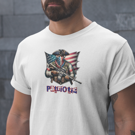 Patriotic minuteman T-shirt, 4th of July Tee, Independence Day Top, Red White Blue Graphic Tee, Memorial Day, Gift for Him