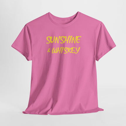 Sunshine and Whiskey Women's Tee, Summer Graphic Shirt, Alcohol Lover Gift, Unisex Cotton T-Shirt, Fun Beach Top