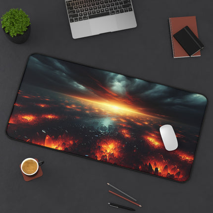 Desk Mat, Fire Crystal Seascape Mousepad, Ocean Desk Accessory, Office Decor, Work-from-home Gift, Gaming Pad, Gift for Him
