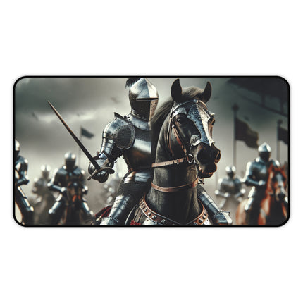 Medieval Knight Desk Mat, Gaming Mouse Pad, Office Decor, Work Desk Accessories, Desk Organizer, Gift for Him, Gamer Gift