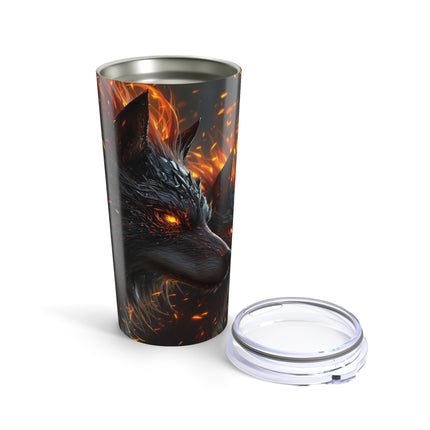 Fire Wolves 20 oz Tumbler, Insulated Cup, Wolf Lover Gift, Stainless Steel Bottle, Animal Print Mug, Wildlife Design, Nature Gift