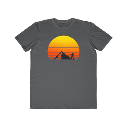 Hiking Tee, Mountain Sunset Graphic T-Shirt, Outdoor Adventure Shirt, Men's Nature Top, Lightweight Summer Tee, Mountain Climber T-Shirt
