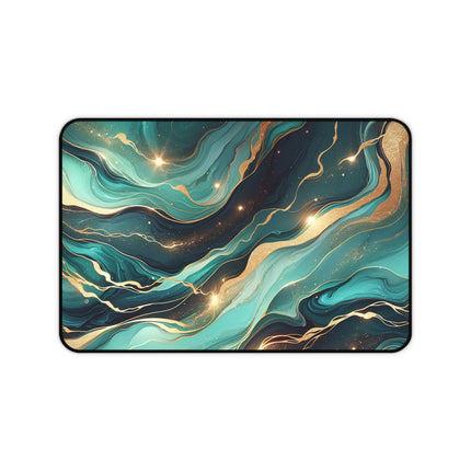 Desk Mat, Teal Marble Effect Mouse Pad, Desk Accessories, Office Decor, Home Office Supplies, Gaming Mouse Pad, Gamer