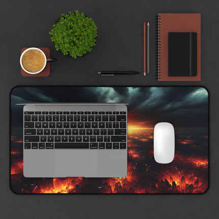 Desk Mat, Fire Crystal Seascape Mousepad, Ocean Desk Accessory, Office Decor, Work-from-home Gift, Gaming Pad, Gift for Him