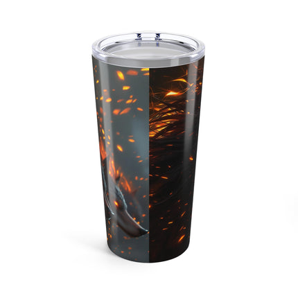 Fire Wolves 20 oz Tumbler, Insulated Cup, Wolf Lover Gift, Stainless Steel Bottle, Animal Print Mug, Wildlife Design, Nature Gift