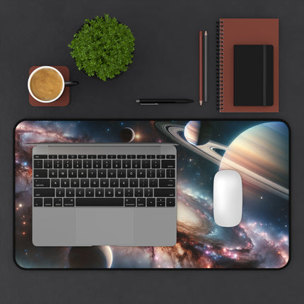 Cosmic Galaxy Desk Mat, Solar System Mouse Pad, Outer Space Keyboard Mat, Celestial Desk Accessory, Astronomical Desk Protector, Gamer Gift