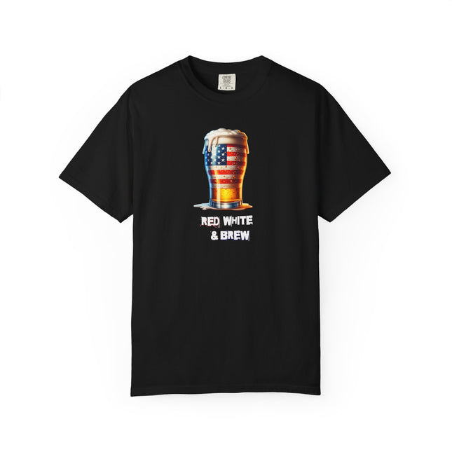 Red White and Brew 4th of July Unisex T-shirt, Patriotic Beer Tee, Americana Independence Day Shirt, Fourth of July Gift, Summer BBQ Outfit