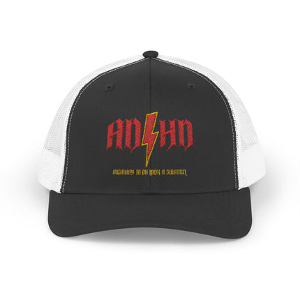 ADHD Highway to Oh Look a Squirrel Snapback Trucker Cap - Funny Design, Gift for ADHD, Distraction, ADHD Awareness, Snapback Cap, Trucker