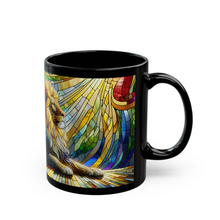Stained-Glass Effect Mug, Lion Coffee Cup, Colorful Tea Mug, Glass Effect Drinkware, Animal Lover Gift, Gift for Her, Unique Gift