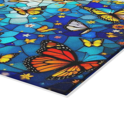 Butterfly Glass Cutting Board, Stained Glass Effect Kitchen Decor, Unique Cheese Board, Serving Tray, Housewarming Gift, Hostess Gift
