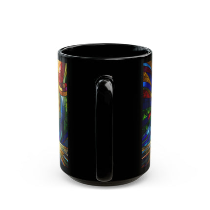 Stained-Glass Effect Mug, Lion Coffee Cup, Colorful Tea Mug, Glass Effect Drinkware, Animal Lover Gift, Gift for Her, Unique Gift