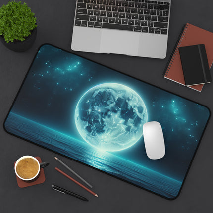 Cosmic Ocean Moon Desk Mat, Gaming, Gamer Gift, Gift for him, PC, Mouse Pad, Gaming