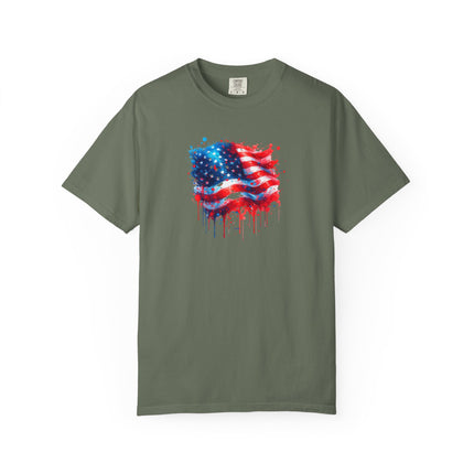 American Flag Graffiti Tee - Unisex T-shirt, Patriotic USA Shirt, Red White Blue Tee, Independence Day Top, Fourth of July Apparel