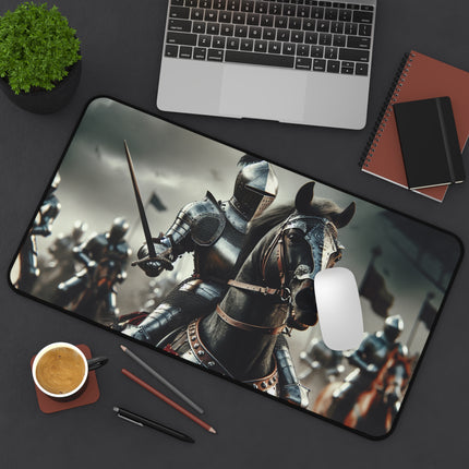 Medieval Knight Desk Mat, Gaming Mouse Pad, Office Decor, Work Desk Accessories, Desk Organizer, Gift for Him, Gamer Gift