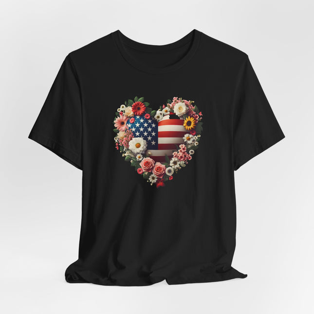 American Flag Heart Shirt, Gift for American, Patriotic tee, Fourth of July Top, Memorial Day Clothing, Gift for Her, Freedom T-shirt