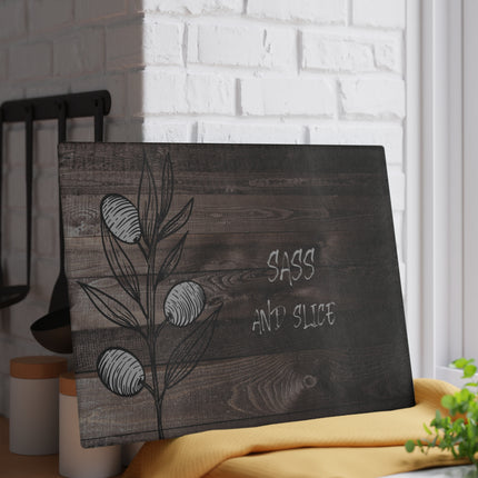Sass and Slice glass Cutting Board