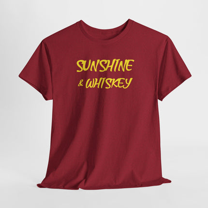 Sunshine and Whiskey Women's Tee, Summer Graphic Shirt, Alcohol Lover Gift, Unisex Cotton T-Shirt, Fun Beach Top