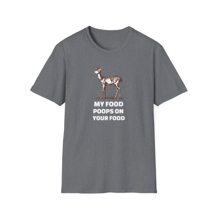 Deer Hunting Unisex Tee, Funny Food Poop Shirt, Hunting Gift, Outdoor Apparel, Wildlife Lover Gift