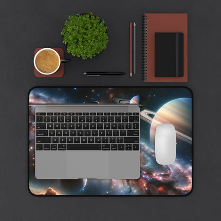 Cosmic Galaxy Desk Mat, Solar System Mouse Pad, Outer Space Keyboard Mat, Celestial Desk Accessory, Astronomical Desk Protector, Gamer Gift