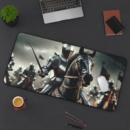 Medieval Knight Desk Mat, Gaming Mouse Pad, Office Decor, Work Desk Accessories, Desk Organizer, Gift for Him, Gamer Gift