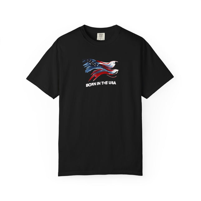 Patriotic T-shirt, Born in the USA, American Flag Tee, 4th of July Shirt, Independence Day Top, USA Pride Apparel, Gift for Him, Unique Gift