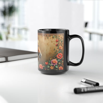Floral Horse Mug, Horse Lover Gift, Botanical Coffee Cup, Animal Flower Tea Mug, Farmhouse Kitchen Decor, Gift for her, Mom