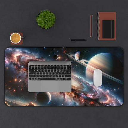 Cosmic Galaxy Desk Mat, Solar System Mouse Pad, Outer Space Keyboard Mat, Celestial Desk Accessory, Astronomical Desk Protector, Gamer Gift