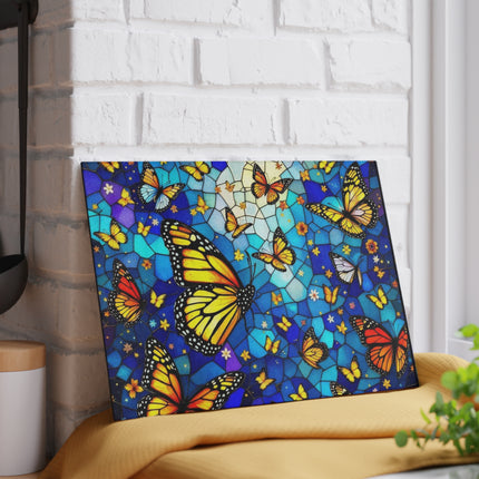 Butterfly Glass Cutting Board, Stained Glass Effect Kitchen Decor, Unique Cheese Board, Serving Tray, Housewarming Gift, Hostess Gift