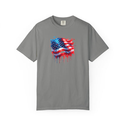American Flag Graffiti Tee - Unisex T-shirt, Patriotic USA Shirt, Red White Blue Tee, Independence Day Top, Fourth of July Apparel