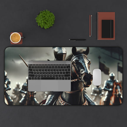 Medieval Knight Desk Mat, Gaming Mouse Pad, Office Decor, Work Desk Accessories, Desk Organizer, Gift for Him, Gamer Gift