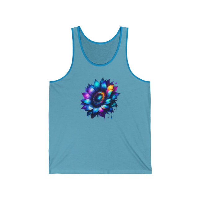 Colorful Sunflower Tank Top, Floral Sleeveless Shirt, Nature Lover Gift, Summer T-shirt, Botanical Tank, Flower Design, Gift for Her