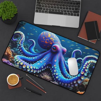 Purple Octopus Desk Mat, Octopus Mouse Pad, Ocean Animal Office Decor, Underwater Creature Work Desk Accessory, Sea Life Gaming Mousepad