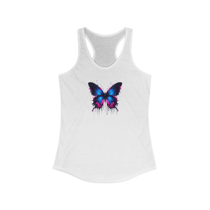 Watercolor Butterfly Racerback Tank Top, Summer Tank, Women's Sleeveless Shirt, Floral Print Tee, Boho Chic Top, Butterfly Lover Gift