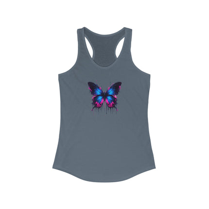 Watercolor Butterfly Racerback Tank Top, Summer Tank, Women's Sleeveless Shirt, Floral Print Tee, Boho Chic Top, Butterfly Lover Gift