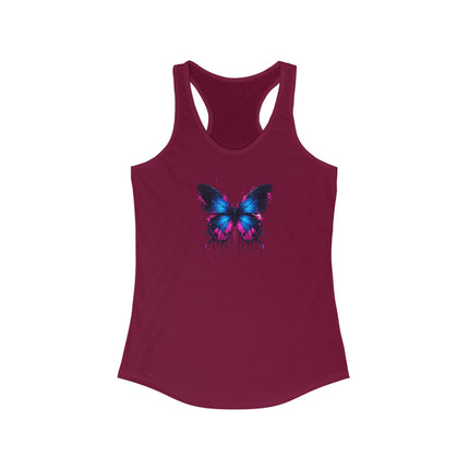 Watercolor Butterfly Racerback Tank Top, Summer Tank, Women's Sleeveless Shirt, Floral Print Tee, Boho Chic Top, Butterfly Lover Gift