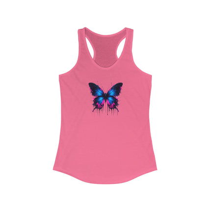 Watercolor Butterfly Racerback Tank Top, Summer Tank, Women's Sleeveless Shirt, Floral Print Tee, Boho Chic Top, Butterfly Lover Gift