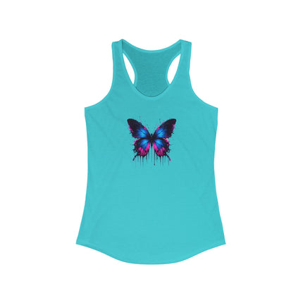 Watercolor Butterfly Racerback Tank Top, Summer Tank, Women's Sleeveless Shirt, Floral Print Tee, Boho Chic Top, Butterfly Lover Gift