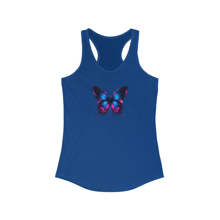 Watercolor Butterfly Racerback Tank Top, Summer Tank, Women's Sleeveless Shirt, Floral Print Tee, Boho Chic Top, Butterfly Lover Gift