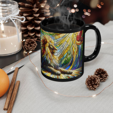 Stained-Glass Effect Mug, Lion Coffee Cup, Colorful Tea Mug, Glass Effect Drinkware, Animal Lover Gift, Gift for Her, Unique Gift