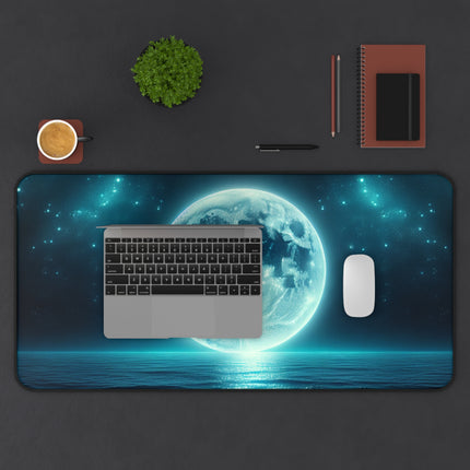 Cosmic Ocean Moon Desk Mat, Gaming, Gamer Gift, Gift for him, PC, Mouse Pad, Gaming